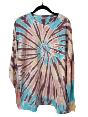 Ivory Ella Tie-Dye Long Sleeve Tee with Pocket ~ Size XL